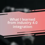 What I learned from industry 4.0 integration